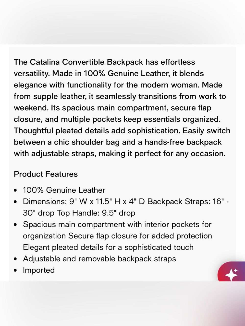 🪻American Leather Co Catalina Convertible Backpack Shoulder Bag in Pleasantville - Picture 6 of 6